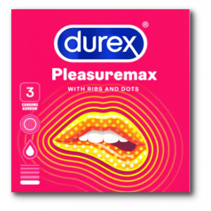 DUREX PLEASURE MAX WITH RIBS & DOTS 3 CONDOMS WITH TINGLING LUBE